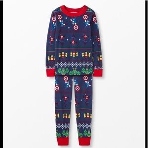NWT Hanna Andersson Marvel Fair Isle Long John Pajamas 3-6M Christmas PJ